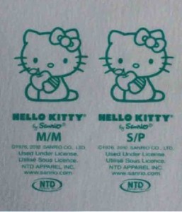 加工热转印纺织品服装辅料加工hello kitty